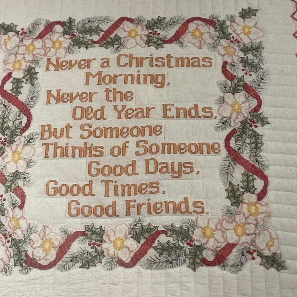 New Bucilla Stamped Cross Stitch Wall Lap Quilt 84118 Never a Christmas Morning